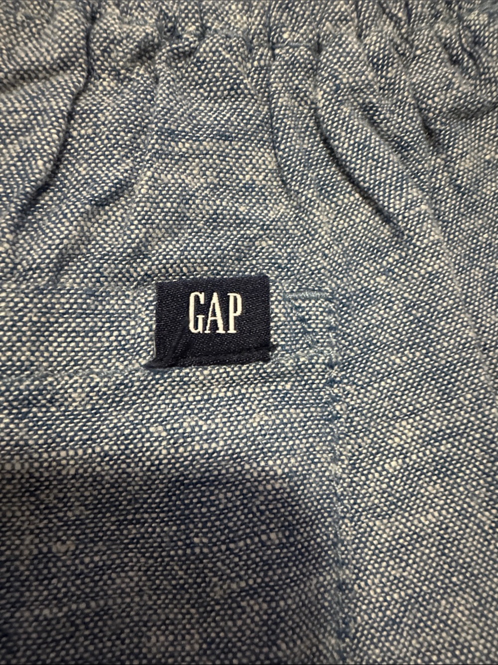 GAP Heathered Light Blue Casual Pull-On Shorts - Picture 3 of 5
